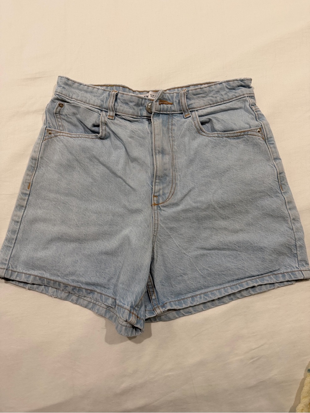 Zara Light Blue High-Waist Denim Shorts